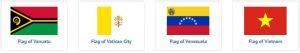 Countries beginning with V .